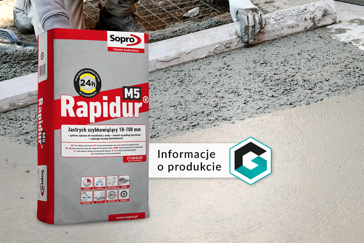 Rapidur Sopro Rapidur M5 747 /25kg jastrych szybkowiążący - Izolacje i kleje